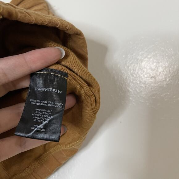 Jonathan Simkhai tan ribbed bustier eyelet cropped tank corset top medium - Picture 4 of 5